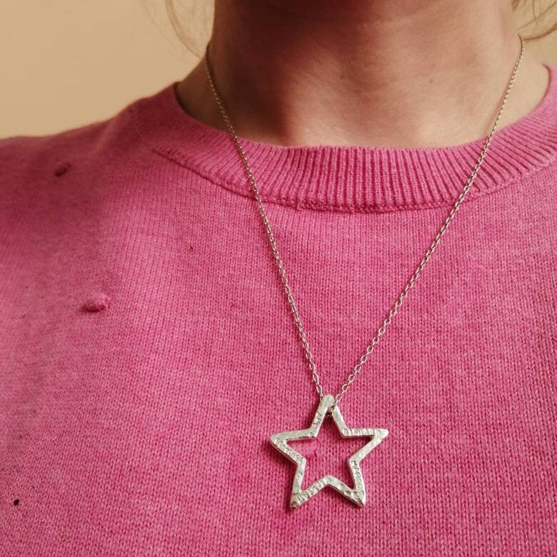 Personalised Silver Star Necklace