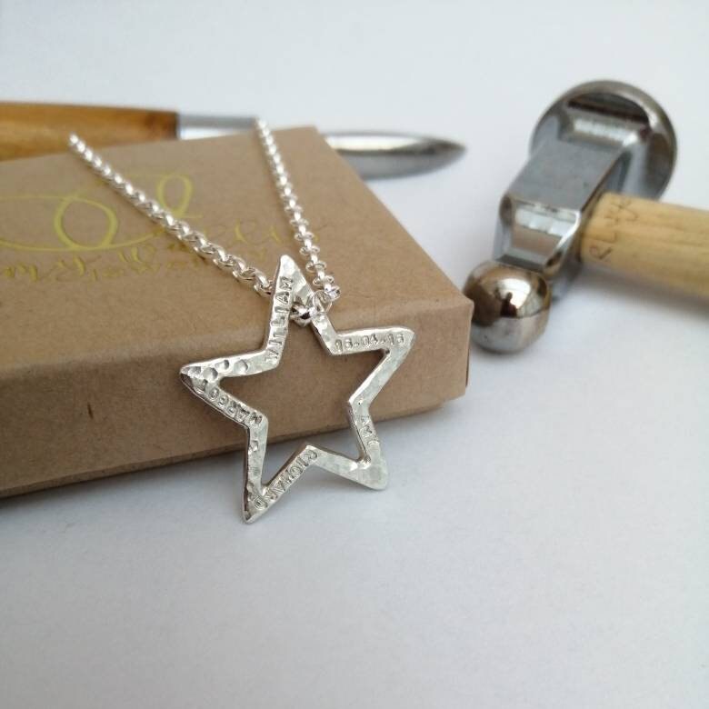 Personalised Silver Star Necklace