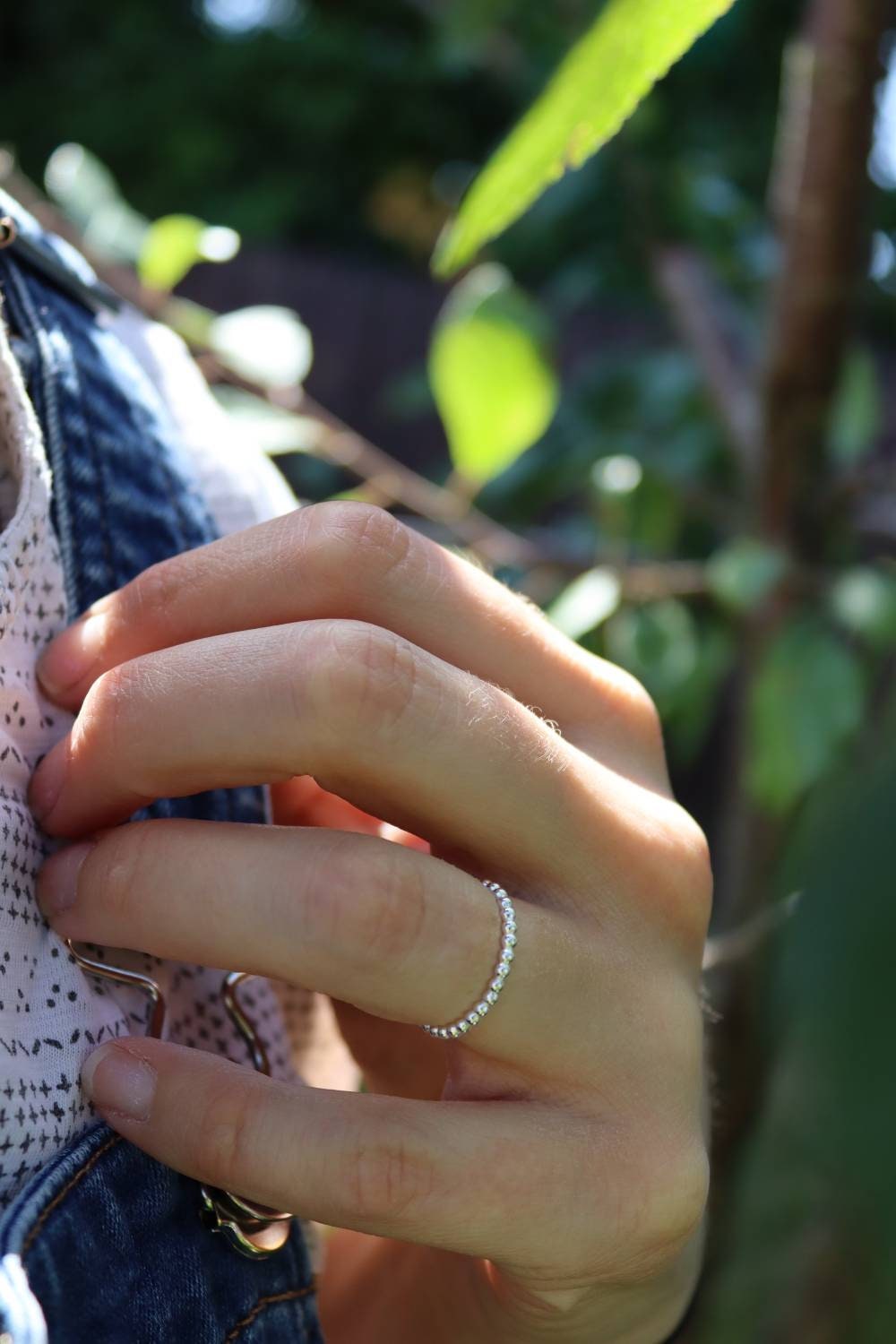 Silver Tiny Dot Stacking Ring