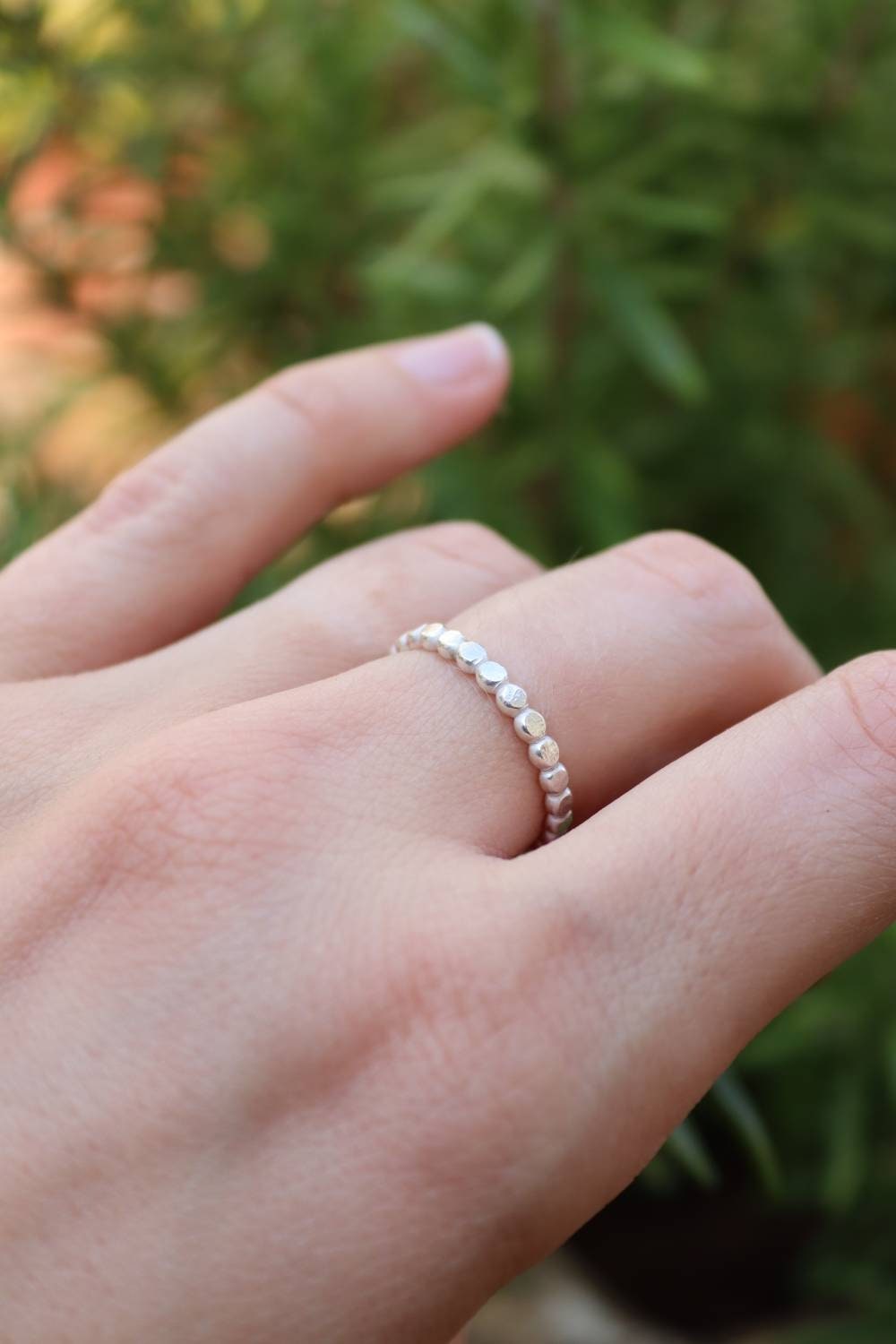 Silver Tiny Dot Stacking Ring