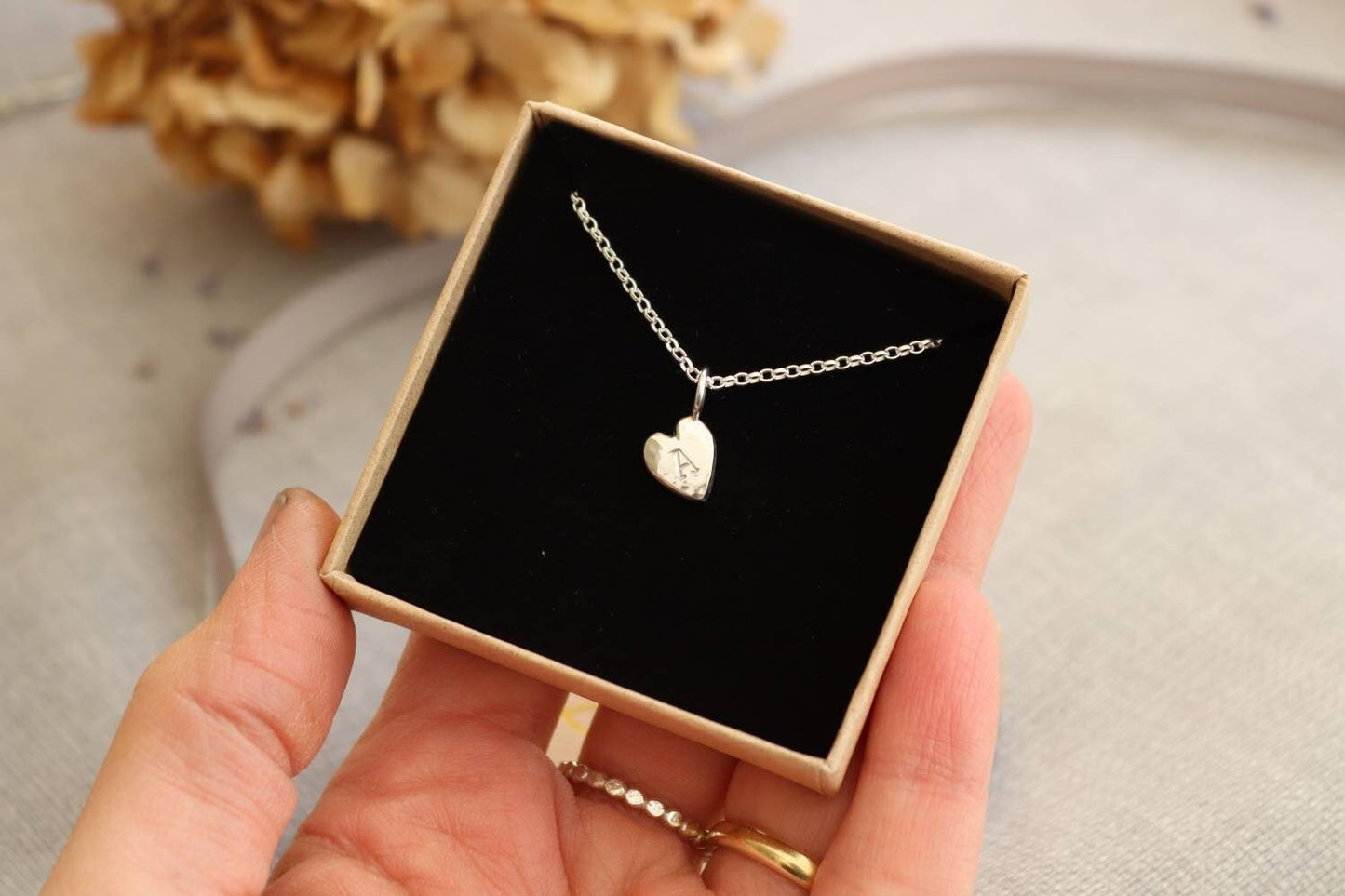 Personalised Silver Heart Charm Necklace