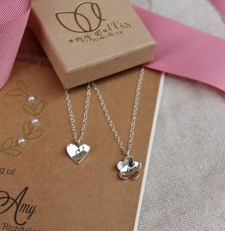 Silver Bridesmaid Necklaces / Personalised Monogram / Solid sterling silver
