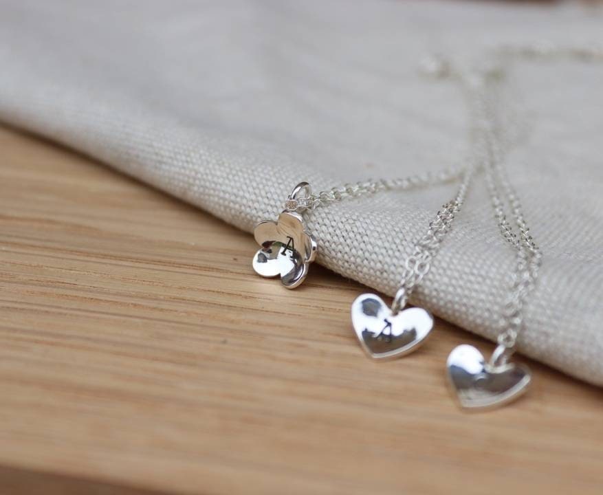 Silver Bridesmaid Necklaces / Personalised Monogram / Solid sterling silver
