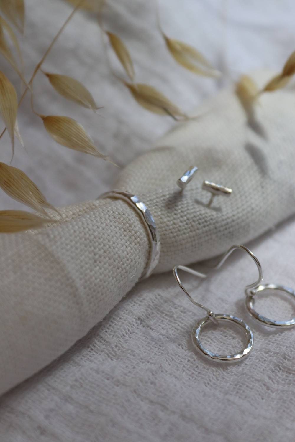 Dangly Silver Circle Earrings