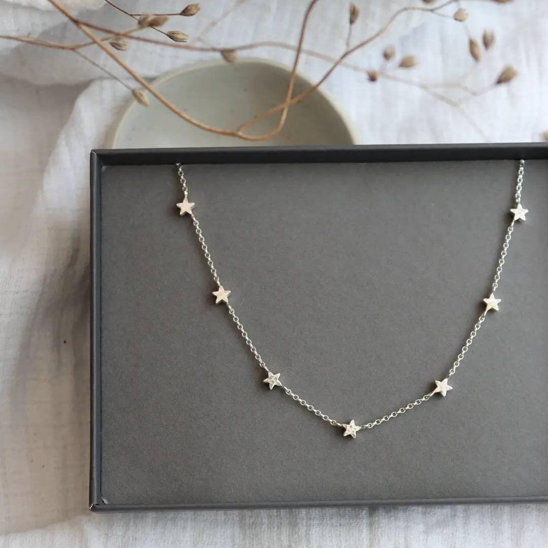 Star Necklace / Star Chain / Sterling Silver Star Charms symbolising birthdays and children