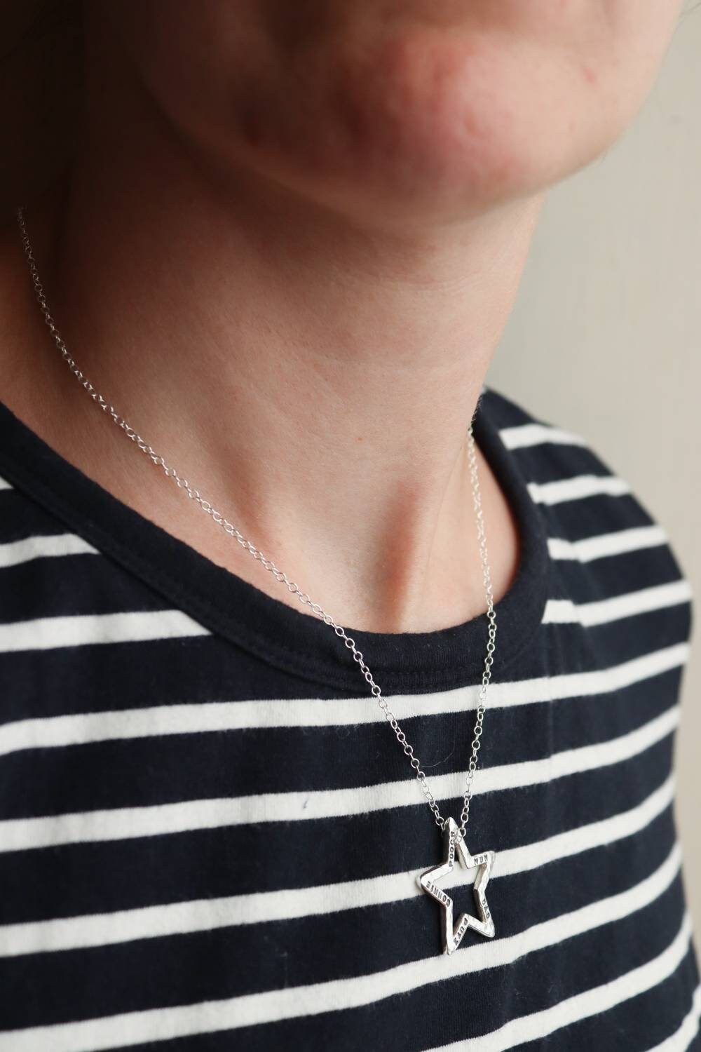 Personalised Silver Star Necklace