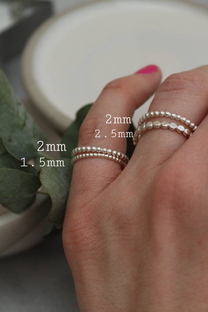 Silver Tiny Dot Stacking Ring