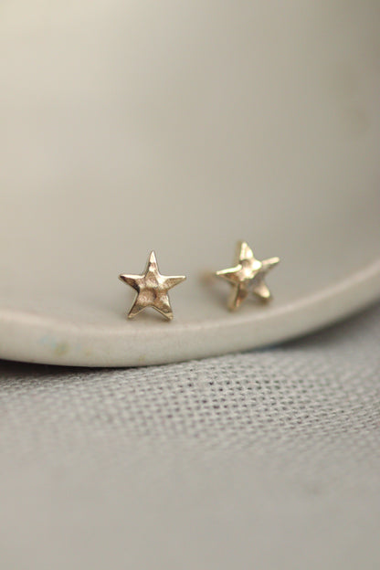 Little 9ct Gold Star Earrings