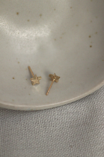 Little 9ct Gold Star Earrings