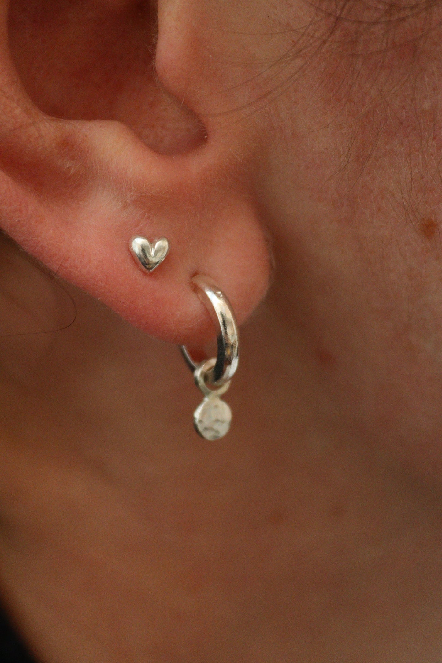 Silver Huggie Hoops with Removable Confetti Drops