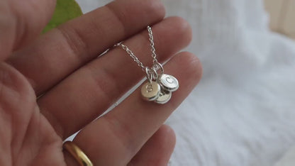 Children's Initials Silver Pebble Necklace