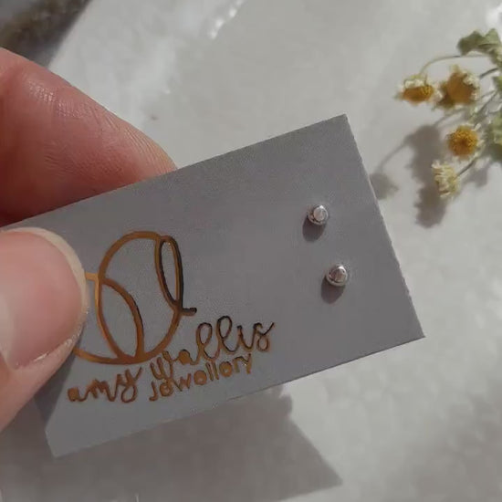 silver tiny dot earrings by amy wallis jewellery 