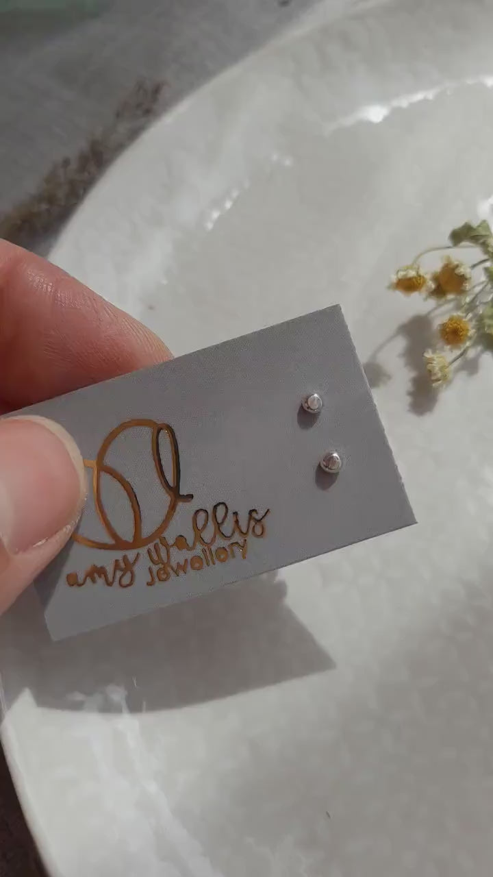 silver tiny dot earrings by amy wallis jewellery 