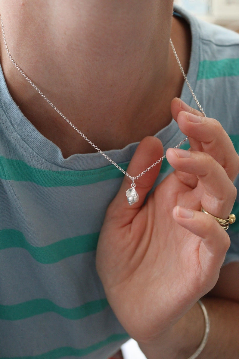 Mousehole Periwinkle Shell Silver Necklace