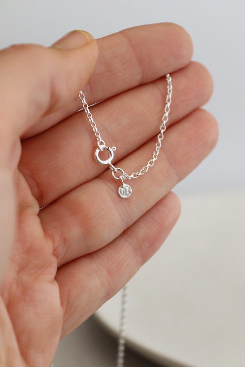 Silver Hug Necklace - Hammered Silver Ring