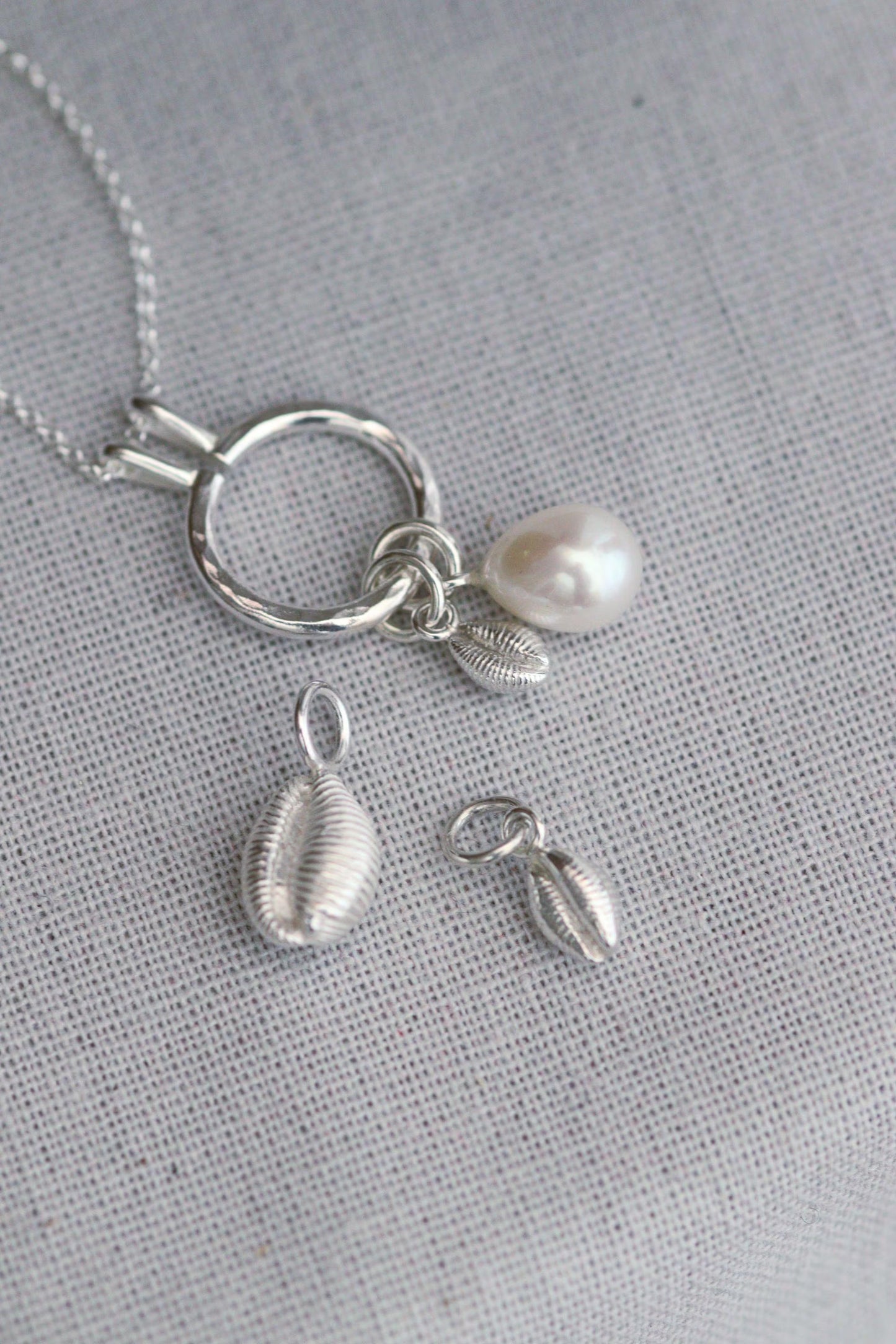Marazion Mummy & Baby Silver Cowrie Charms
