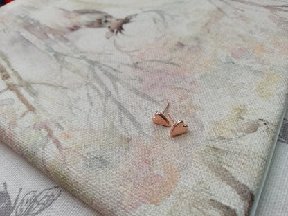 Solid 9ct Gold Love Heart Earrings // Handmade, Hand Pierced 9ct Gold Studs // Chunky Gold Hearts