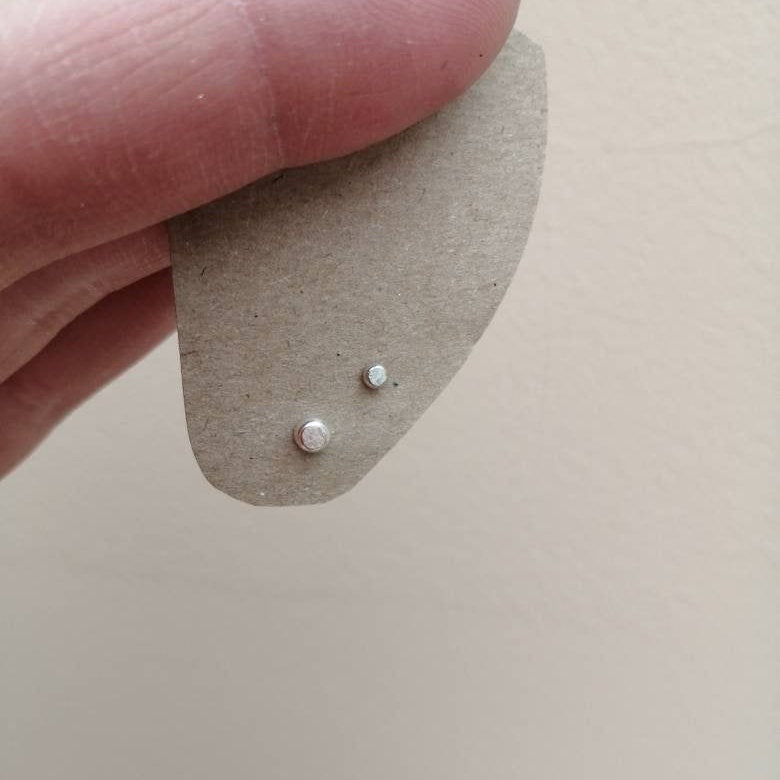 Tiny Silver Dot Studs
