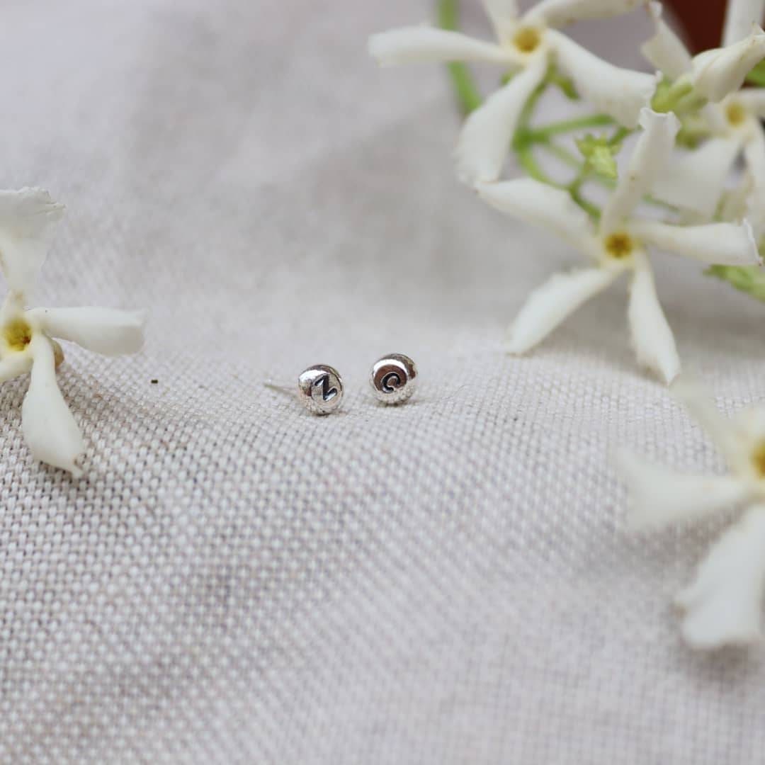 Personalised Silver Initial Studs