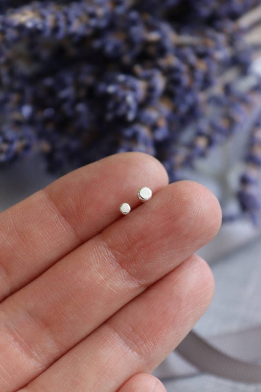 Tiny Silver Dot Studs