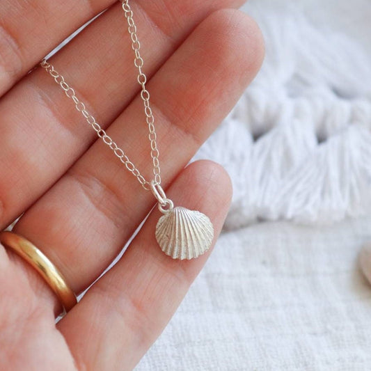 Silver Cornish Cockle Shell Necklace