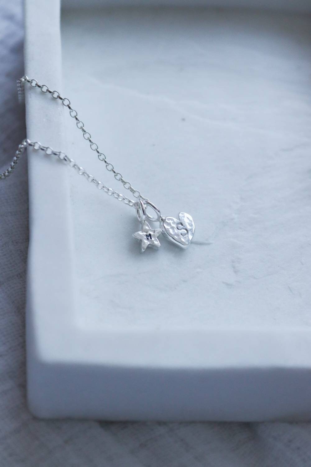 Personalised Silver Heart Charm Necklace