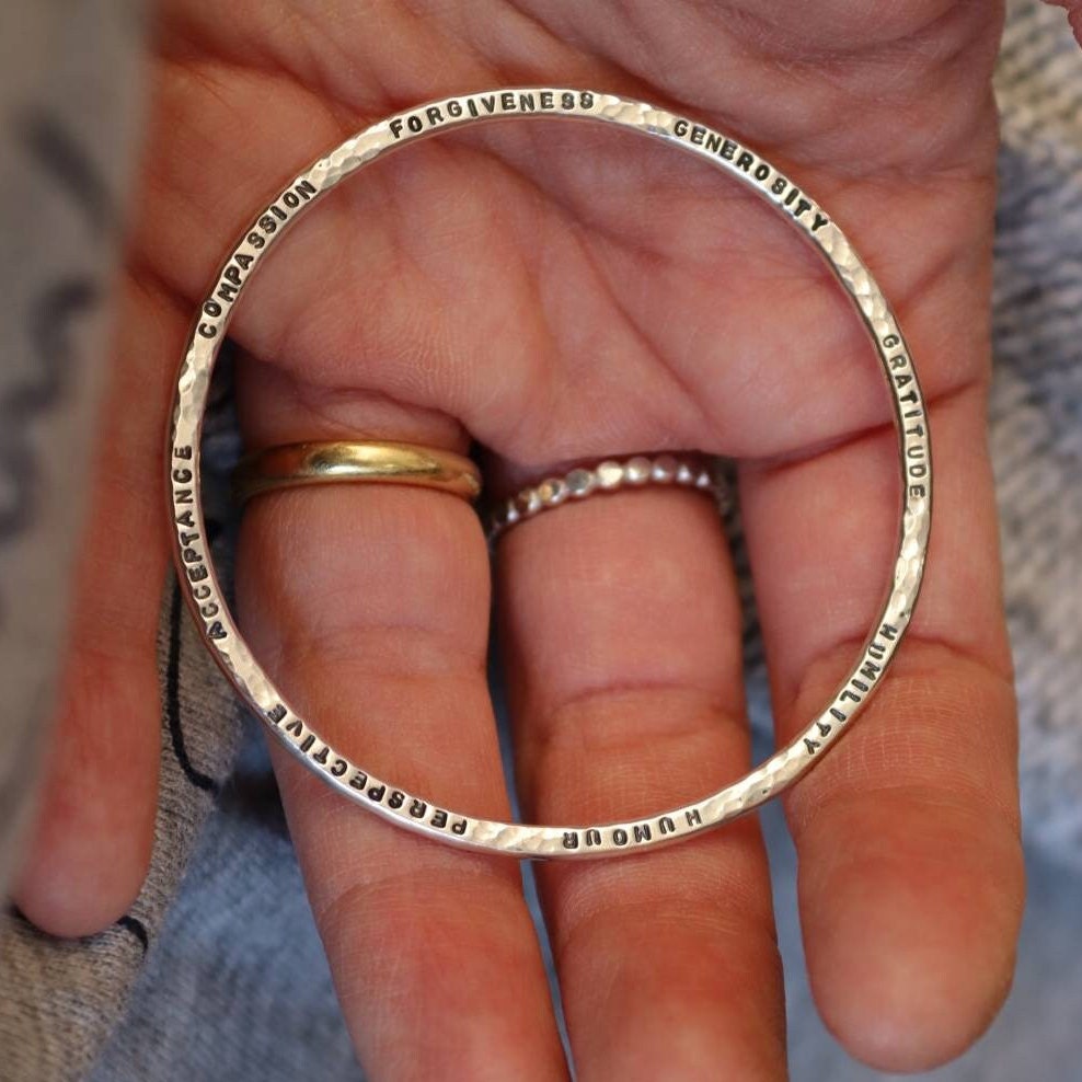 Personalised Silver Message Bangle
