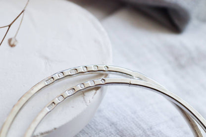 Personalised Silver Message Bangle