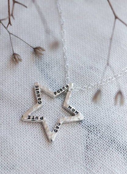 Personalised Silver Star Necklace