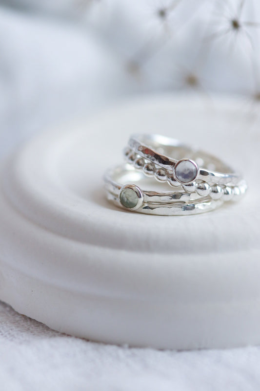 Moonstone Stacking Ring Size L