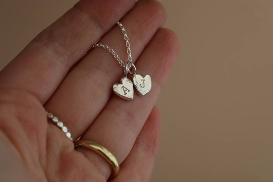 Personalised Silver Heart Charm Necklace