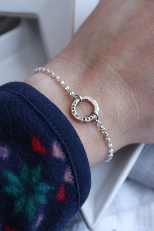 Take Heart Circle Message Bracelet