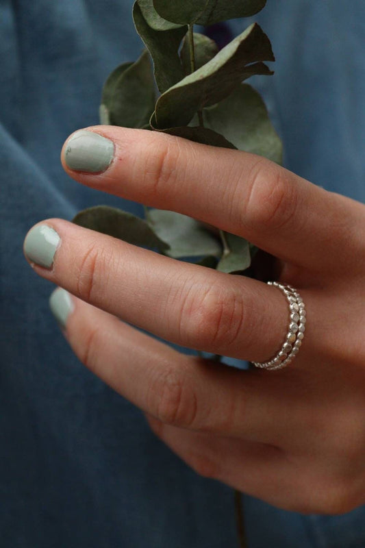 Sterling Silver Beaded Stacking Ring