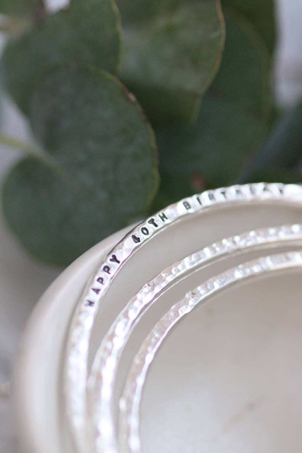 Personalised Silver Message Bangle